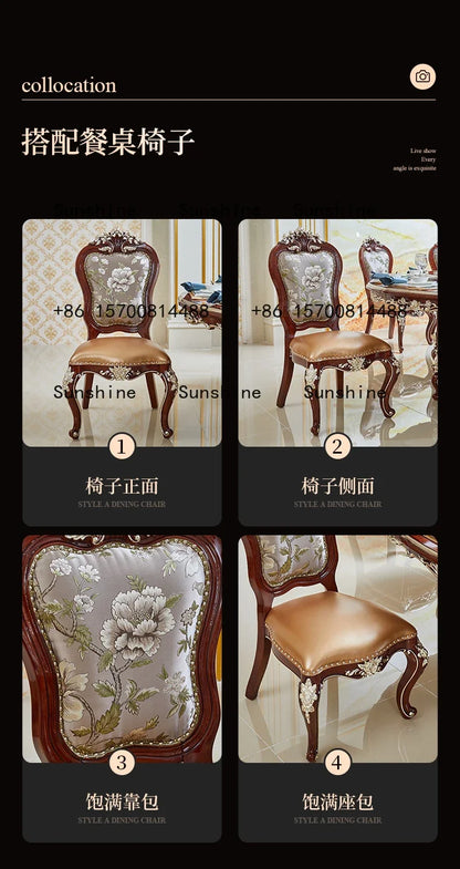 European dining table and chair combination villa household high-end small apartment dining tableT