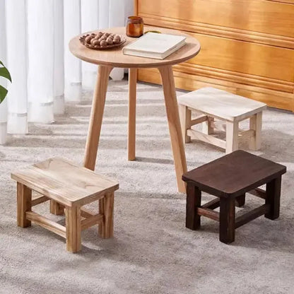 Adult Solid Wood Stool for Daily Use Shoe Changing Step Stool for Kitchen Bathroom Living Room Wooden Household Furniture