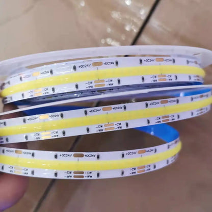 COB RGBCCT Waterproof IP67 DC24V LED Strip Light  84RGB CCT Dotless Flexible FCOB LED Tape Ribbon Lamp for Room Decoratio0LEDs/m