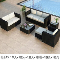 Terrace Modern Garden Sofas Outdoor Combination Courtyard Nordic Garden Sofas Waterproof Pe Rattan Furniture Sofá Jardín MHHYSF