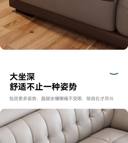LH leather sofa first layer cowhide modern simple size apartment living room solid wood combination