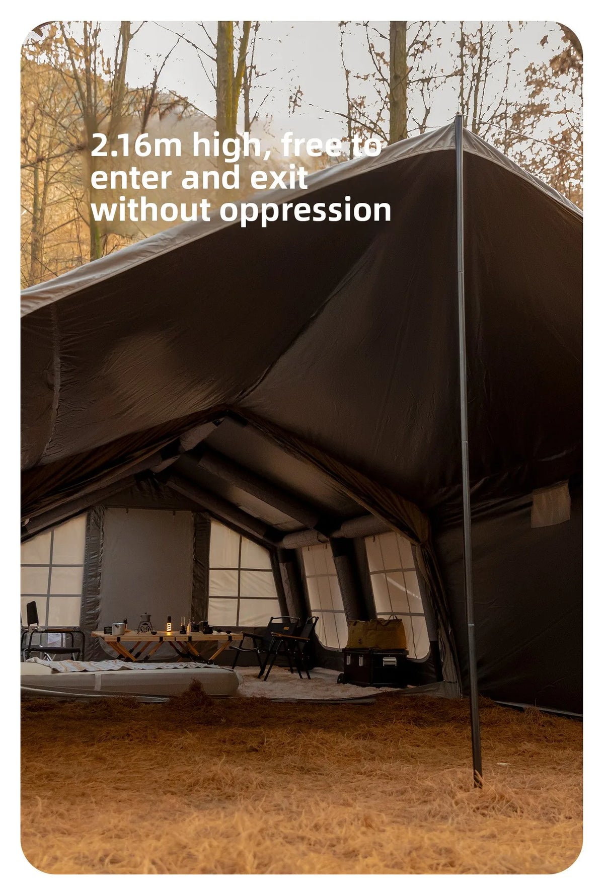 Mountainhiker 13.6㎡ Large Inflatable Tent Outdoor Camping 8-10 Person Tent Rainproof Family Awning Beach Quick Open Fishing Park
