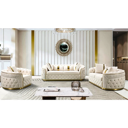 High-end custom luxury villa 3 2 1 seat sofa set furniture living room modular Italian modern design fabric combination sofa