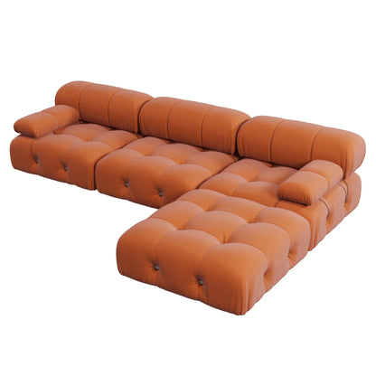 Nordic l shape Sectional sofa With Ottoman Modular Combination Velvet Modular Sofas Long Couch