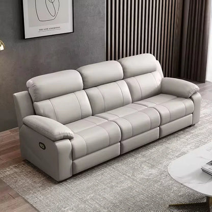 Couch Recliner Chair Furniture Supplier with Table USB Factory 3 Seater Electric Smart PU Leather Reclining Reclinable Sofa
