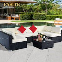 Budget-friendly Outdoor Rattan Woven Sofa, Outdoor Garden, Villa, Courtyard Balcony, Casual Corner Sofa, Coffee Table