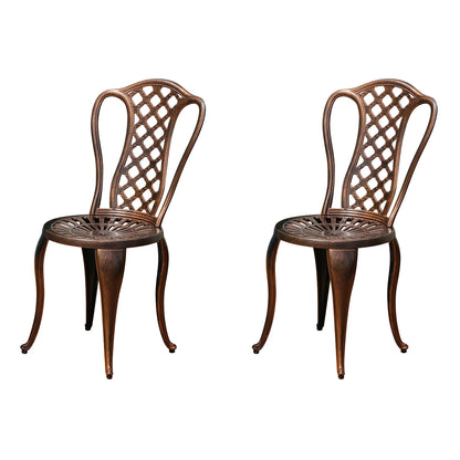 2-Piece Set Cast Aluminum Chairs Outdoor Chair Set Garden Chair Weather-Resistant Patio Metal Chair Bistro Chair