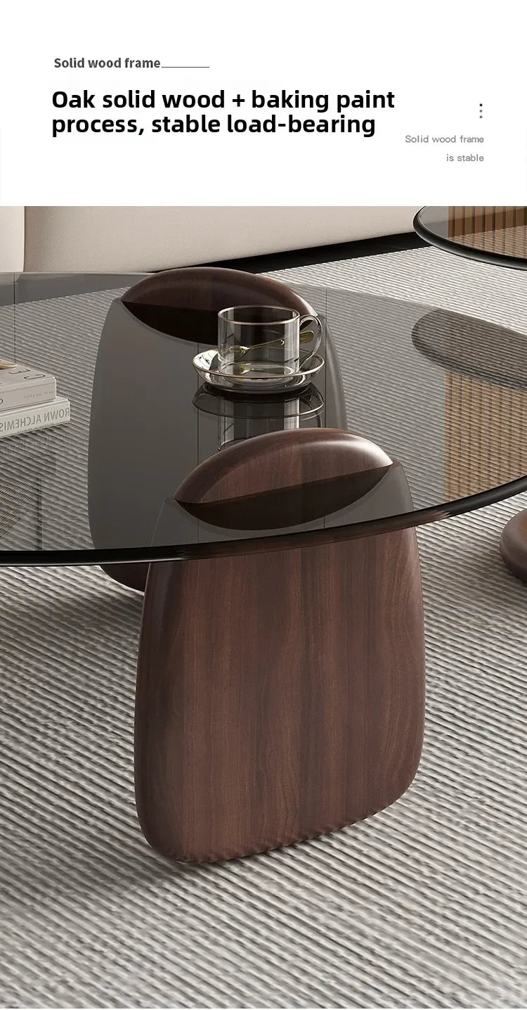 Table à thé, salon, petite maison, style italien, table à thé simple et moderne, table à thé créative en verre à combinaison circulaire