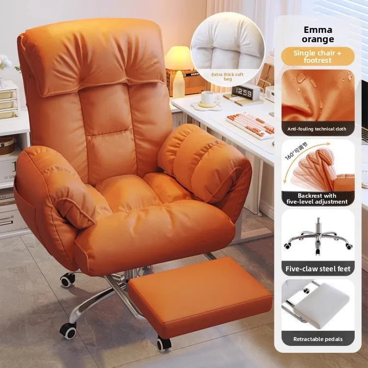 Ergonomic Office Chair Comfortable for Long Hours Metal Backrest Reclining Gaming Chair Office Office Chair Gamer Chair Muebles