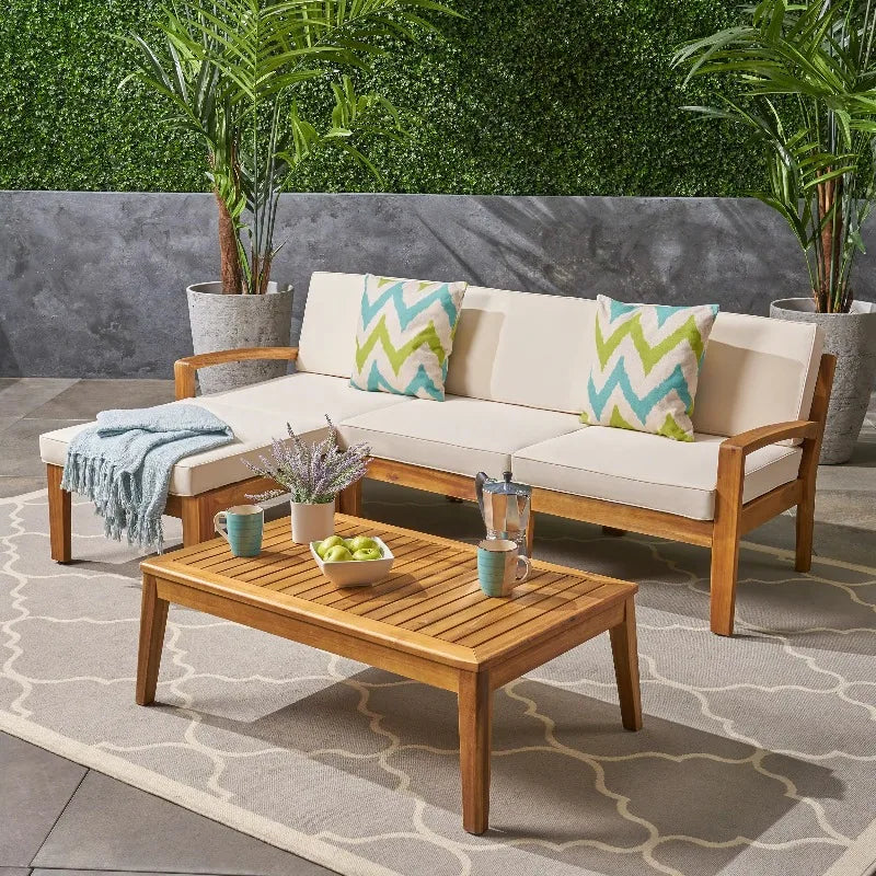 #Luxury More Design Waterproof Living Room Patio Hotel Sectional Outdoor Sofa Teak Wood Balcony Garden Set