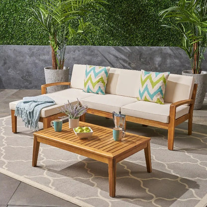 #Luxury More Design Waterproof Living Room Patio Hotel Sectional Outdoor Sofa Teak Wood Balcony Garden Set