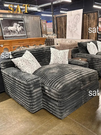 Hot Sales Thick Striped Corduroy Modular Sofa Set Furniture