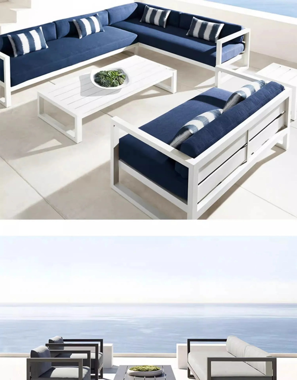 Outdoor Rattan Sofa Set Courtyard Garden Outdoor Leisure Rattan Chair Designer Model Home Outdoor Furniture