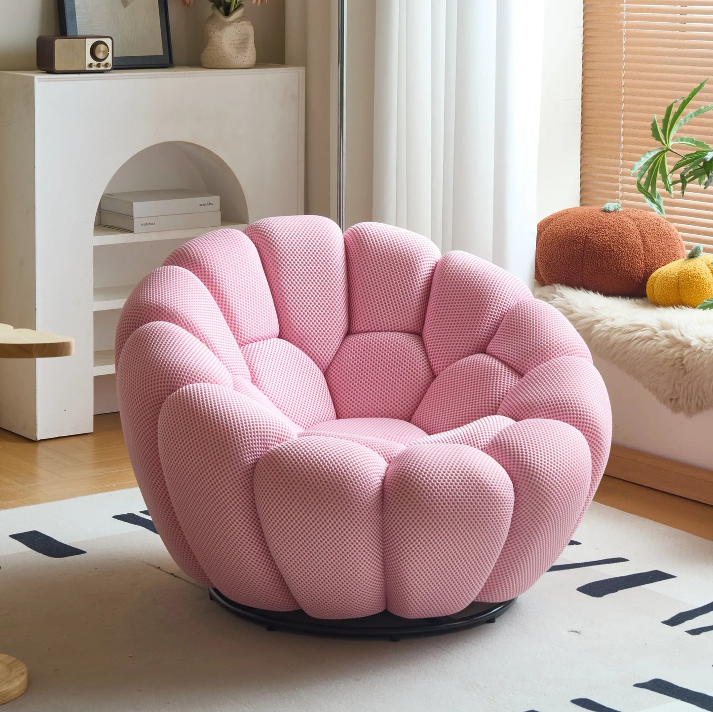 Modern Pumpkin Chair Luxury Bubble Sofa Single Lounge Seat Lazy Recliner for Bedroom Balcony Living Room Aesthetic Accent