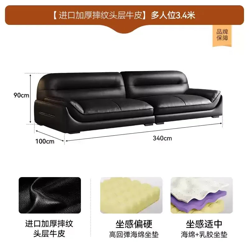 MM Lounge Leather Filler Sofa Living Room Luxury Italian Nordic Lazy Couch Recliner Mini 3 Seater Divani Da Soggiorno Furniture