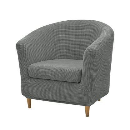 2pcs/set Jacquard Stretch Club Armchair Slipcover 1pc Barrel Tub Sofa Cover + 1pc Polar Fleece Couch Cover Furniture Protector