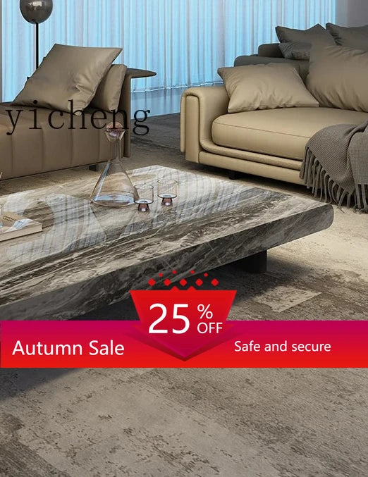 minimalist advanced sense modern simple living room household rectangular oval marble coffee table