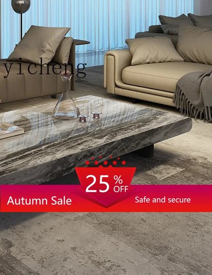 minimalist advanced sense modern simple living room household rectangular oval marble coffee table