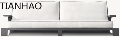 Classic Simple Aluminum 96" Sofa Garden Outdoor Lounge Hotel Furniture Modern