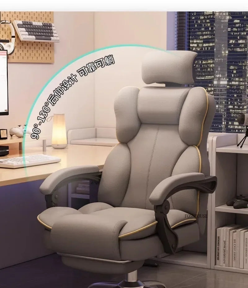 Ergonomic Nordic Gaming Chair Mobile Swivel Recliner Study Office Armchair Comfortable Home Lounge Computer Chair for Gamer Desk