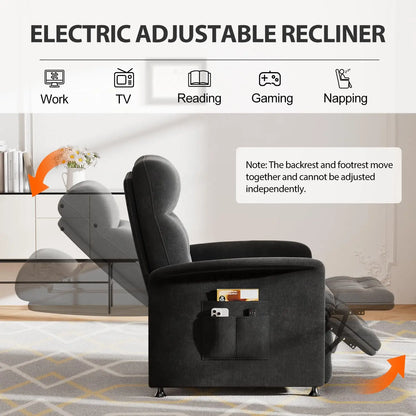 Power Recliner Chair for Adults with Heated & Massage, Lazy Boy Electric Reclining Chair Sofa, Adjustable Single, Customized