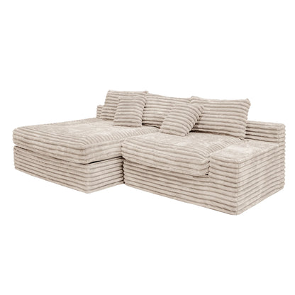 High-end Light Luxury Hot-selling Boneless Sofa Vacuum Compression Sofa Corduroy Retro Fabric Sofa