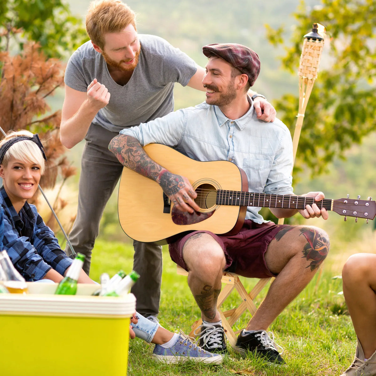 Folding Wooden Small Table Portable Outdoor Wine Table Stable Legs Simple Beautiful Design for Picnic Garden Party Serving Desk