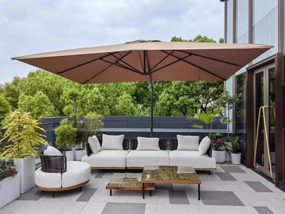 Solid Wood Rattan Sofa Home Leisure Patio Furniture B&B Villa Nordic Sofa Chair Combination Luxury Outdoor Garden Furniture Sets