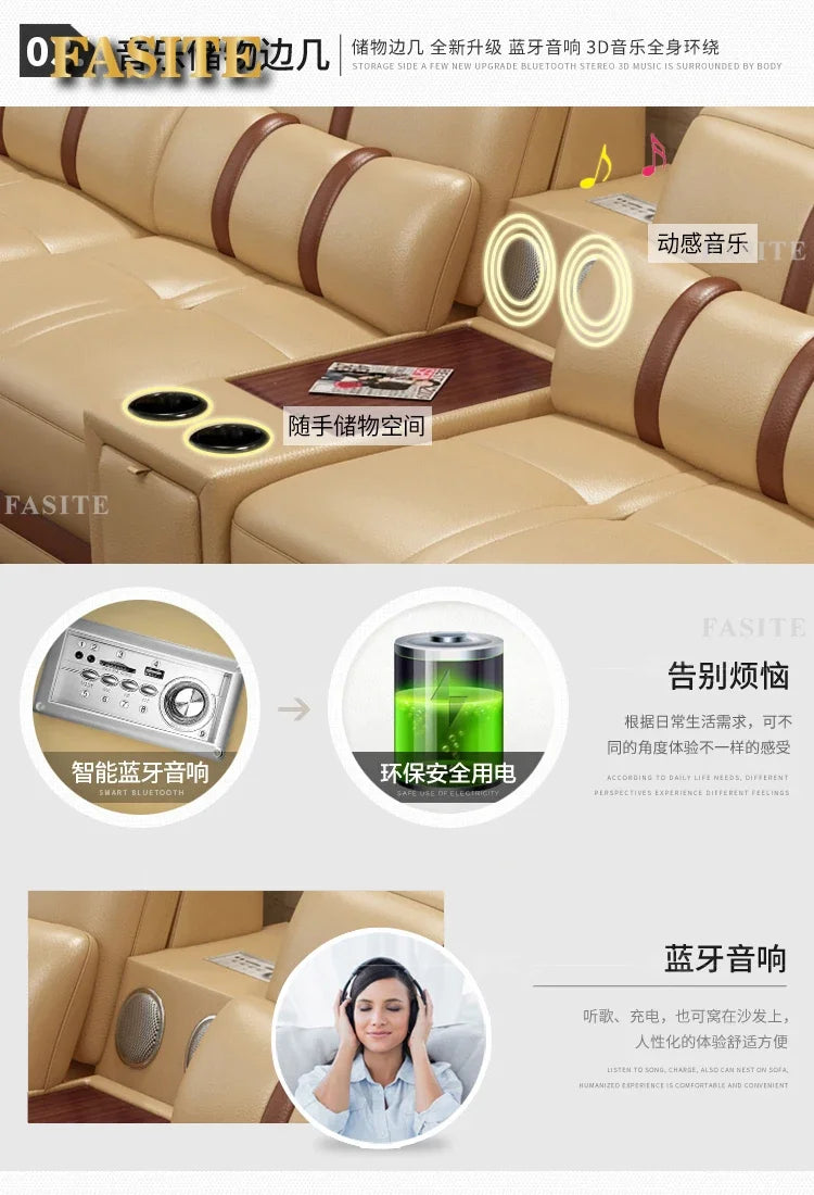 Leather sofa simple modern small apartment leather art corner furniture large combination package