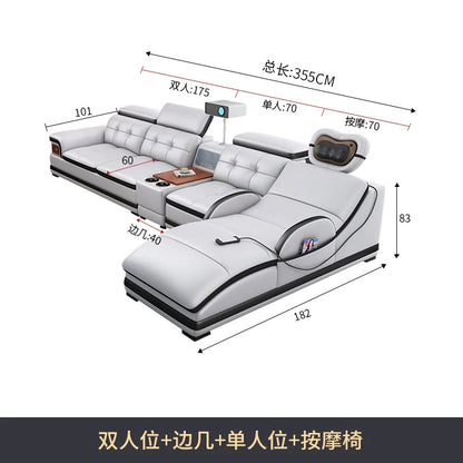 Modern Minimalist Sofa Electric Massage Chiar Floor Multifunctional Corner Sofa Lounges Relaxing Living Room Couch Furniture