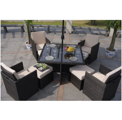 2022 Cheap Outdoor Rattan Dining Room Set Garden Space Saving Furniture