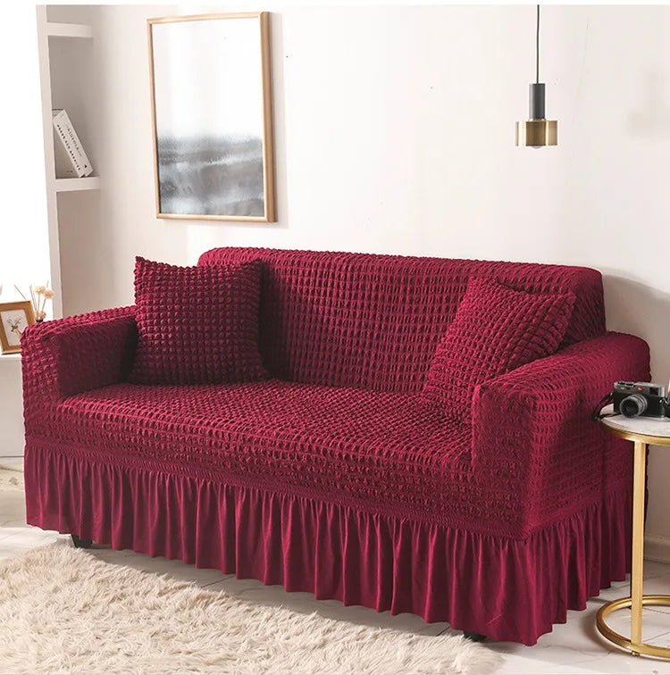 Fabric Skirt 2/3 Seater Sofa Cover 140-230cm Full Package Single Universal Elastic Sofa Slipcovers American Rustic Four Seasons
