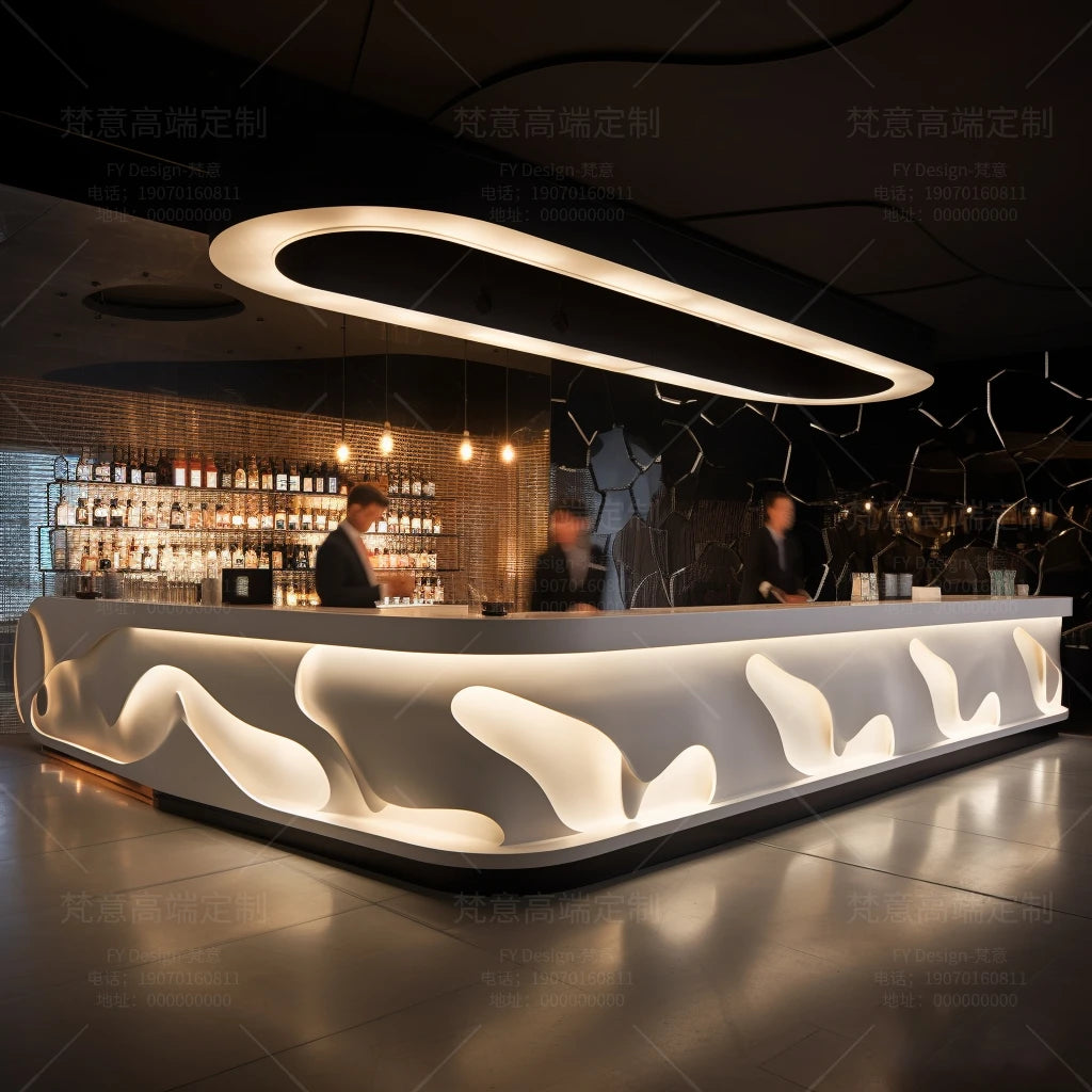 Painting front desk FRP reception desk Special-shaped creative service Bar counter Company information desk customization