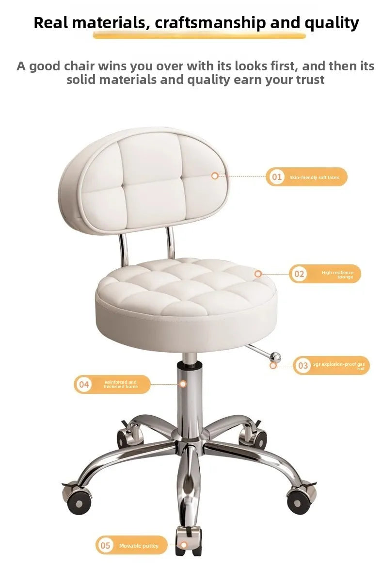 Big work stool hair cutting chair rotating lifting round stool pulley hair salon special beauty stool