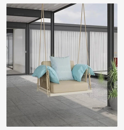 Nordic Patio Swings Indoor Balcony Hanging Basket Chair Home Single Double Rope Hanging Basket Hanging Chairs Outdoor Furniture