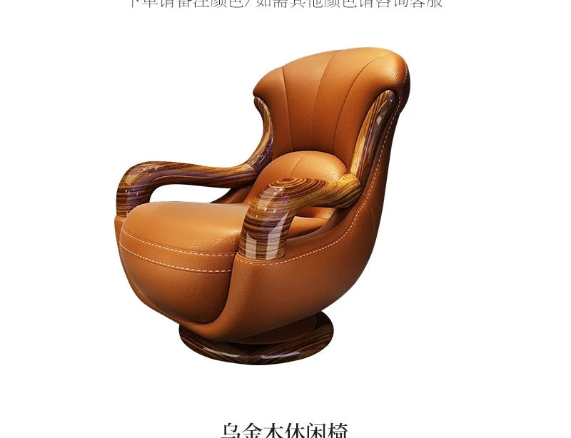 TQQ new Chinese ebony sofa villa large flat solid wood sofa high-end living room furniture leather sofa