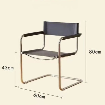 Stainless Steel Dining Chairs Modern Simple Restaurant Chair Living Room Portable Leather Armchair Home Decoration Furniture
