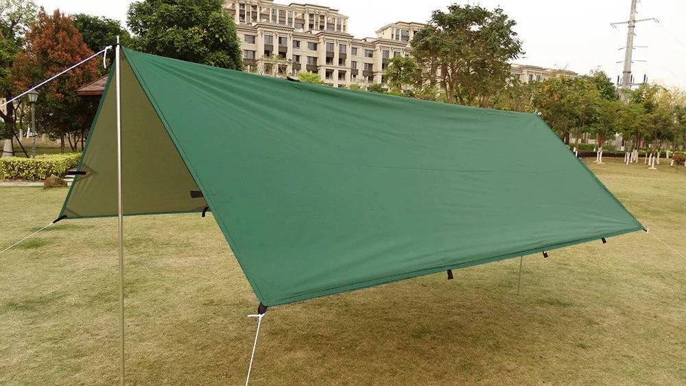 19 Hang Point Tarp Waterpoof Survival Bushcraft Sun Shelter Beach Shade Tent Outdoor Canopy Backpacking Tourist Awning 4x4 3x3m