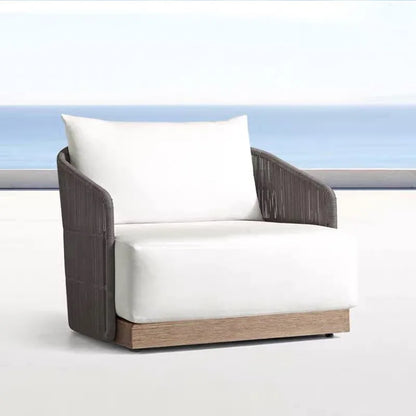 Outdoor rattan sofa courtyard preservative wood villa hotel outdoor teak rattan leisure sofa combination