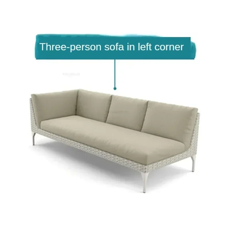 Modern Leisure PE Rattan Outdoor Sofas Set Patio Balcony Lounge Chair Simple Home Waterproof Sun Protection Set Garden Furniture
