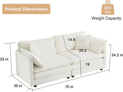 #For L-Shaped Modular Sectional Sofa, 3-Seater Comfy Cloud Couch with Ottoman/Chaise & 5 Pillows for Living Room Bedroom&