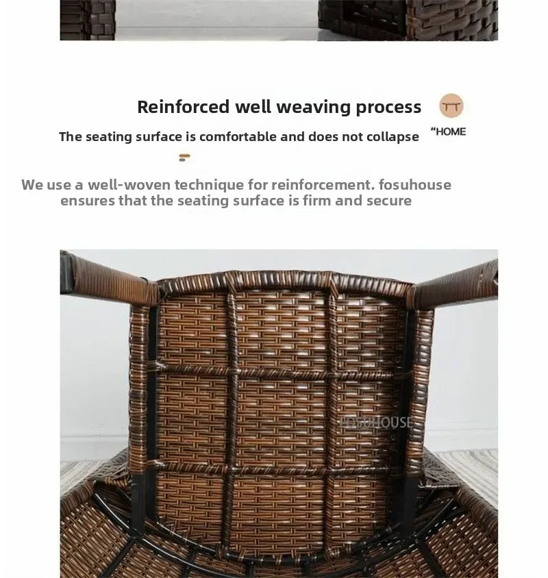 Outdoor Leisure Storage Rattan Tables and Chairs Outdoor Table and Chairs Rattan Chairs Three-piece Set Balcony Coffee Tables