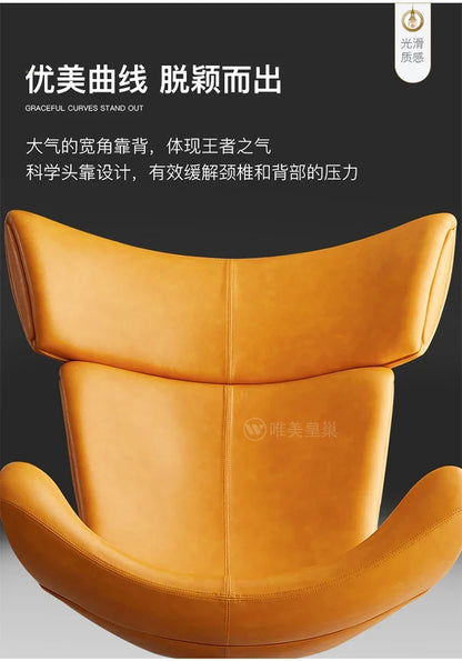 Comfortable Ergonomic Living Room Chairs Modern Leather Nordic Sofa Chairs Designer Recliner Portable Fauteuil Salon Furniture