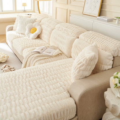 Couch Cushion Covers Individual Large Stretch Imitation Fur Sofa Cushion Covers, Couch Seat Covers Couch Slipcovers