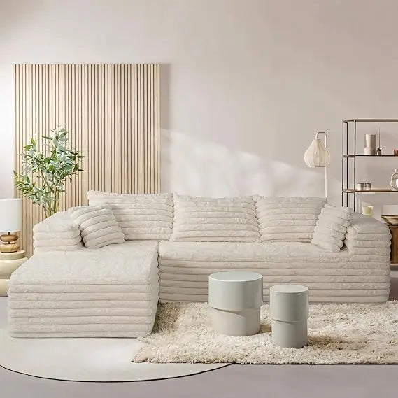 Couch with L-Shape Chaise,Modern Modular Sofa with Deep Seat, Upholstered Couches