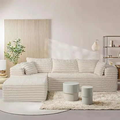Couch with L-Shape Chaise,Modern Modular Sofa with Deep Seat, Upholstered Couches