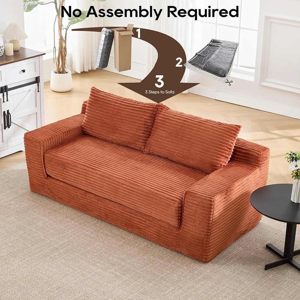 JC Modular Fabric Folding Vacuum Compression Sofa Bed Living Room Sofa Sponge Lazy Frameless Boneless Sofa Chair
