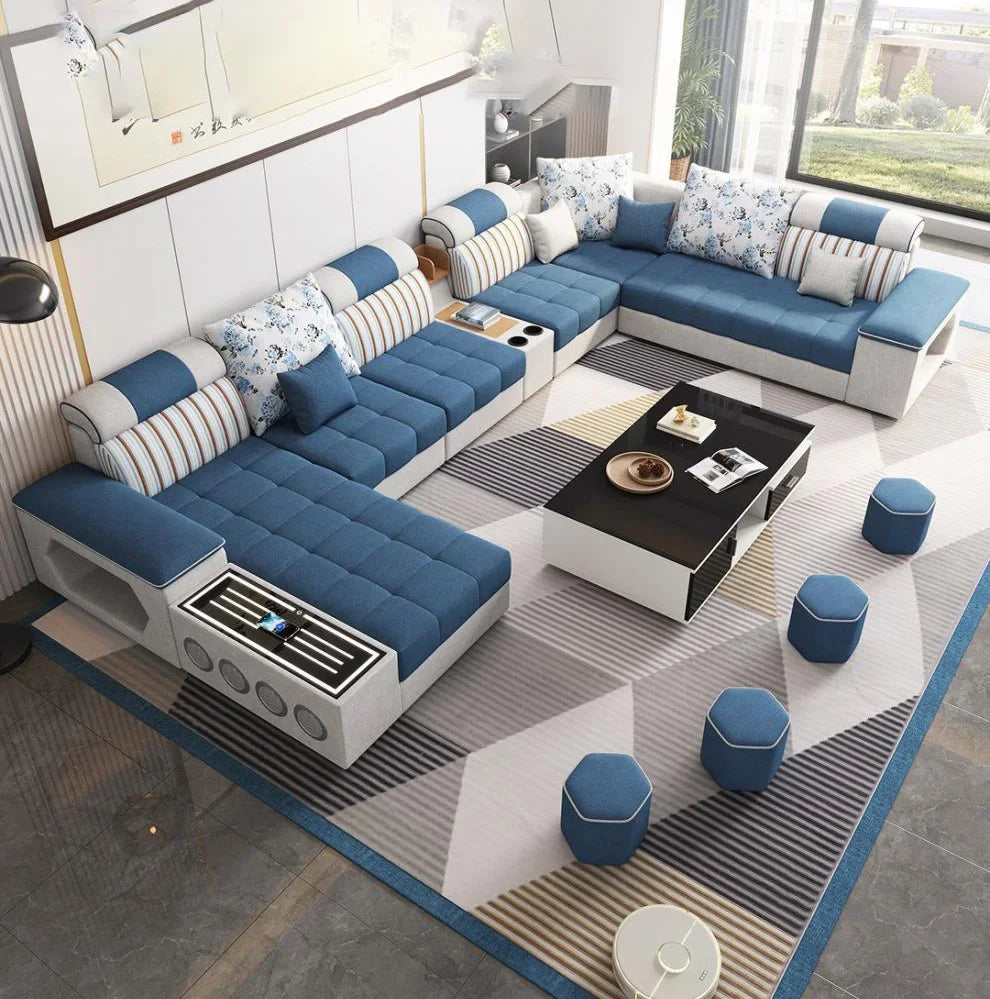 Italian Simple Modern Light Luxury Sofa Living Room Furniture White Grey Orange Corner Modular Sofa