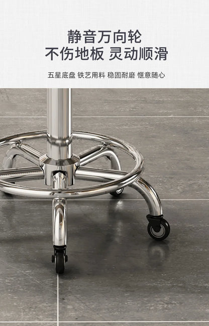 High Quality Salon Furniture 360 Degree Rolling Adjustable Hairdressing Chair with Wheels Gold Salon Stool