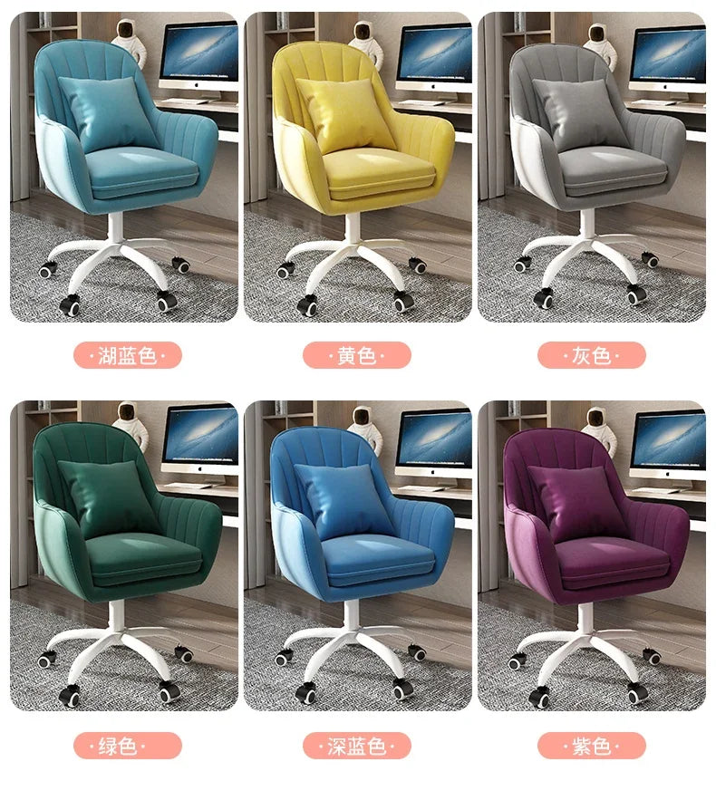 Cute Desk Chair For Girls Pink Ergonomic Computer Swivel Chair Adjustable Height Plush Padded Study Chair Bedroom Dorm Office
